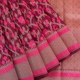 Rich Burgundy And Magenta Banarasi Saree With Intricate Jacquard Weave