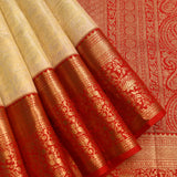 Ivory & Crimson Shikargah Kanjivaram Silk Saree