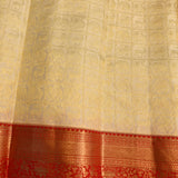 Ivory & Crimson Shikargah Kanjivaram Silk Saree