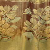 Golden Geometric & Floral Bloom Kanjivaram Saree