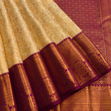 Ivory & Magenta Royal Kanjivaram Silk Saree