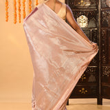 Plum Purple Floral Kanjivaram Silk Saree