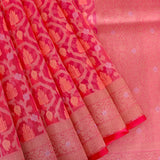 Radiant Pink Banarasi Silk Saree With Traditional Jacquard Weave