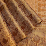 Golden Geometric Lotus Kanjivaram Silk Saree