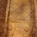 Golden Geometric Lotus Kanjivaram Silk Saree