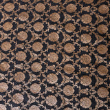 Timeless Black Banarasi Silk Saree With Traditional Copper Zari Shikargah Border