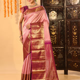 Baby Pink With Butti Kanjivaram Silk Saree