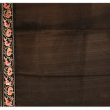 Black With Checks And Vibrant Bird Motif Embroidered Border Designer Saree