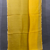 Mustard Yellow Organza Saree With Hand Embroidered Sequin Border