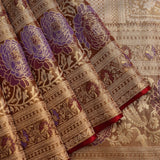 Ethereal Gold & Lavender Floral Weave Banarasi Saree