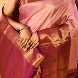 Baby Pink With Butti Kanjivaram Silk Saree