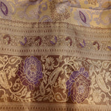 Ethereal Gold & Lavender Floral Weave Banarasi Saree
