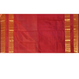 Red With Gold Butti And Double Border Kanjivaram Silk Saree