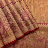Ethereal Peach Butterfly Motif Silk Saree