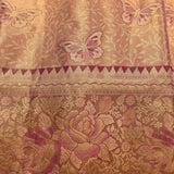 Ethereal Peach Butterfly Motif Silk Saree