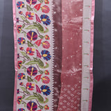 Ethereal Pink Floral & Bird Embroidered Organza Saree