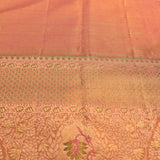 Opulent Olive Green & Rose-Gold Brocade Kanjivaram Saree