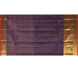 Burnt Orange Checked Butti Kanjivaram Silk Saree