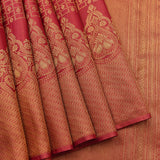 Heritage Pink & Gold Grid-Pattern Kanjivaram Silk Saree