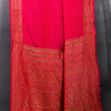 Majestic Pink Banarasi Silk Saree With Intricate Gold Zari Butti And Shikargah Border