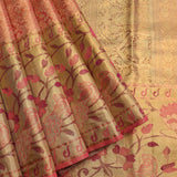 Enchanting Lavender & Red Floral-Wildlife Kanjivaram Silk Saree