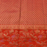 Regal Mauve Kanjivaram Silk Saree With Grand Red Shikargah Border