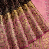 Deep Plum & Rose Pink Ornate Kanjivaram Silk Saree