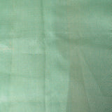 Sea Green Kanjivaram Silk Saree With Scattered Zari Butis And Geometric Gold Border