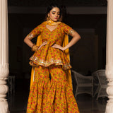 Marigold Peplum Sharara Set