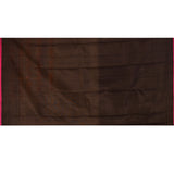 Black With Gold And Silver Geometric Stripes Kanjivaram Silk Saree