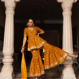 Marigold Peplum Sharara Set