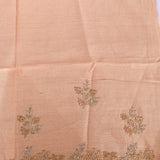 Peach Kanjivaram Organza Saree With Gold Sequin Floral Jaal Embroidered Border