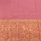 Crimson Red & Pink Peacock-Motif Kanjivaram Silk Saree
