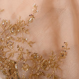 Beige Organza Saree With Hand Embroidered Gold Floral Border
