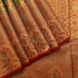 Golden Olive Heritage Bird Motif Kanjivaram Saree