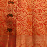 Majestic Shikargah Crimson Kanjivaram Saree