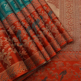 Teal & Rust Royal Kanjivaram Heritage Saree