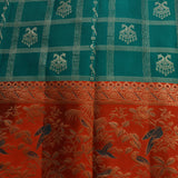 Teal & Rust Royal Kanjivaram Heritage Saree