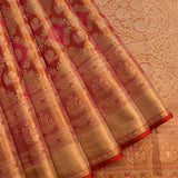 Crimson Red & Gold Floral Kanjivaram Silk Saree