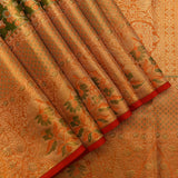 Olive Green & Orange Shikargah Kanjivaram Silk Saree