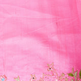 Pink Silk Saree With Sequin Embroidered Deer Shikargah Border