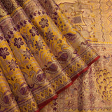Mustard Yellow & Purple Royal Shikargah Kanjivaram Silk Saree