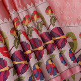 Ethereal Pink Floral & Bird Embroidered Organza Saree