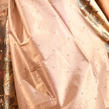 Soft Baby Blush Pink With Buttis And Swan Highlighted Border Tissue Saree
