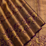 Golden Crane Motif Kanjivaram Silk Saree