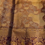 Golden Crane Motif Kanjivaram Silk Saree