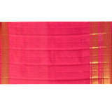 Orange Checked Butti Kanjivaram Silk Saree