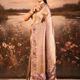 Antique Gold With Butterfly And Floral Motif Border Designer Saree
