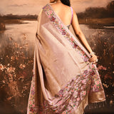 Antique Gold With Butterfly And Floral Motif Border Designer Saree