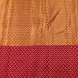 Olive Green & Crimson Elephant-Motif Kanjivaram Silk Saree